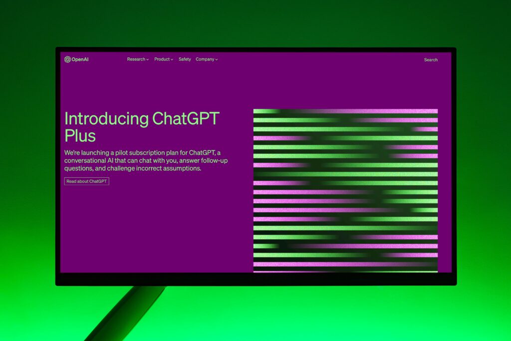 OpenAI ChatGPT Plus interface on display – a key player in the AI race 2025