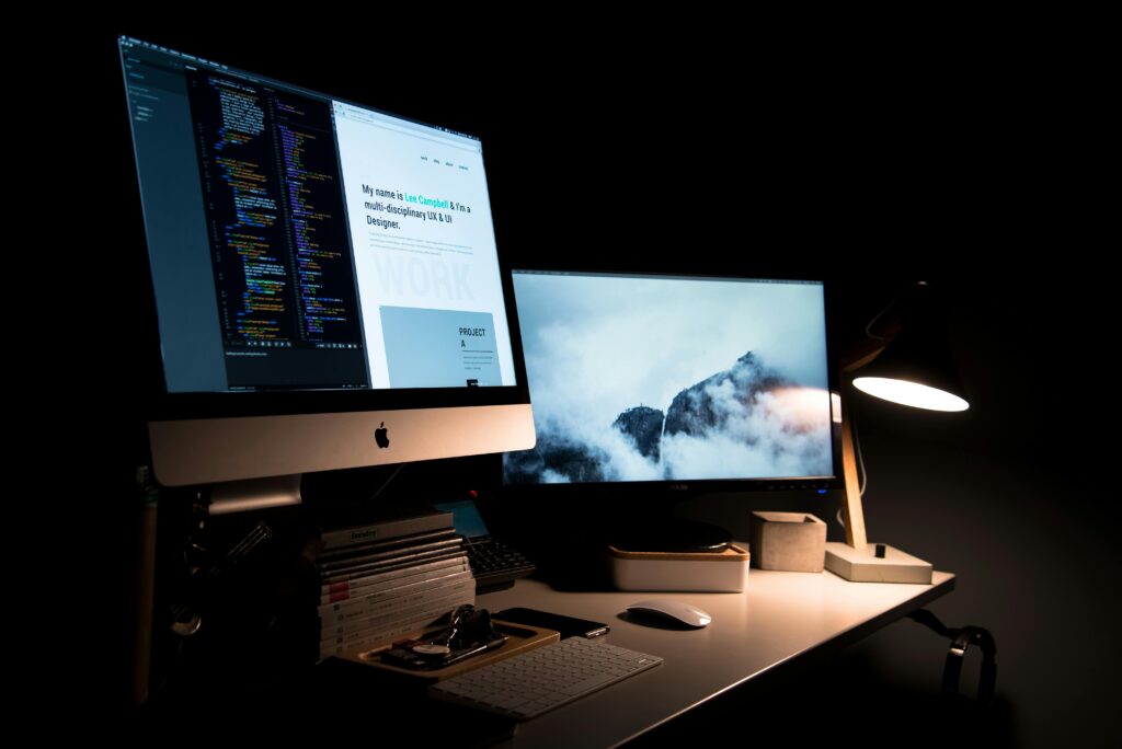Desktop workstation setup for content creators comparing workflows